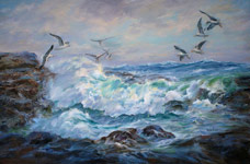 Storm's Bounty, Seascape painting by Shirley Bicke'l Evans