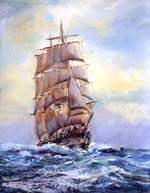 Clipper Days Ship Oil Painting
